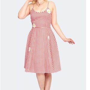 Voodoo Vixen 1950s Style Red & White Gingham dress unique vintage